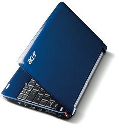 Нетбук Acer Aspire One A110-Ab 8.9".WSVGA/Atom N270 1.6GHz/512MB/8GB Flash/WiFi/Linux, Blue